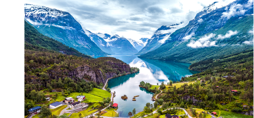 Norsk fjord og landskap